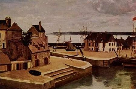 Jean-Baptiste Camille Corot Honfleur, maisons sur Le quais oil painting picture